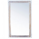 Angle Industrial Wall Bathroom Mirror Frame White 115cm